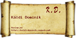 Káldi Dominik névjegykártya