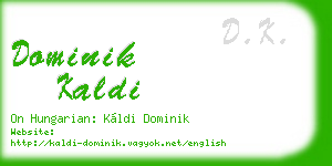 dominik kaldi business card